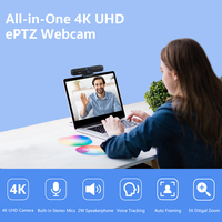 4K30fps 1/2.8'' Yüksek Performanslı Hepsi Bir Arada Al PTZ Web Kamerası Konferans Sistemi, Gerçekçi 5M Ses Alıcılı Web Kamerası Konferans Sistemi