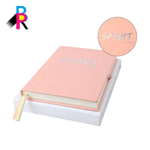 Anpassbares Hardcover-Notizbuch-Journal-Set, das benutzer definierte rosa Leder journale druckt