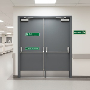 <span class=keywords><strong>Porte</strong></span> coupe-feu double en <span class=keywords><strong>acier</strong></span> homologuée UL/CE avec barre anti-panique, <span class=keywords><strong>porte</strong></span> de sortie d'urgence, résistance au feu 90/180 minutes, <span class=keywords><strong>porte</strong></span> de sécurité anti-fumée - Product Image 6