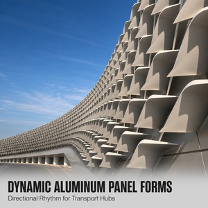 Panneau de revêtement de façade murale en aluminium sur mesure, revêtement extérieur géométrique pour bâtiment - Product Image 1