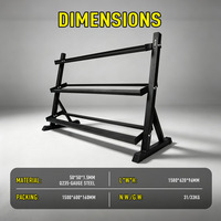 Rak Penyimpanan Dumbbell 3 Tingkat Heavy Duty OKPRO Penjualan Langsung Pabrik, Stand Penyimpanan Dumbbell Hexagonal