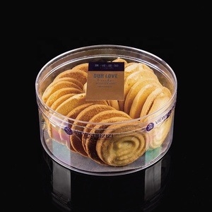 High quality candy cookie biscuit containers small clear plastic food packaging boxes