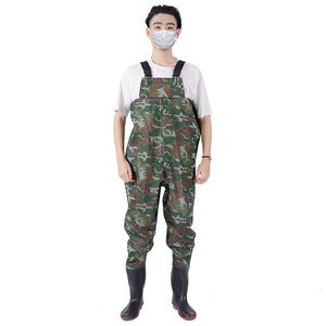 Cuissardes de pêche camouflage imperméables avec bottes pour hommes et femmes, cuissardes de pêche imperméables, cuissardes de pêche à la mouche imperméables - Product Image 2