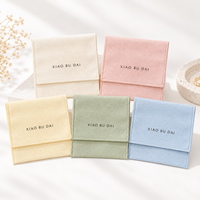 Pochette d'emballage pour bijoux en coton naturel, personnalisable avec logo OEM/ODM, étanche, écologique, à bords renforcés pour le rangement des bagues