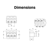   Connecteur de câblage mécanique sans outil 4AWG-600kcmil à 3 ports, 600V CU9AL, double classification, borne de câblage rapide isolée