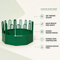Heavy Duty Steel Round Bale Feeder for Cattle Livestock Feeder Ring Farm Feeding Trough OEM&ODM