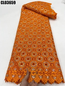 Encaje Soluble en agua suave de alta calidad, el más nuevo cordón grande de encaje Aso Ebi, tela elegante y cómoda Colthe para vestido de novia de <span class=keywords><strong>mujer</strong></span> - Product Image 5