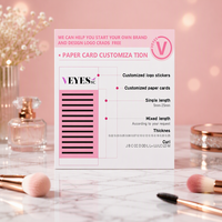 Extensions de cils VEYES personnalisées 8-16 mm 25 mm 0,03 volume PBT faites à la main, cils naturels en fourrure, bande complète avec étiquette privée