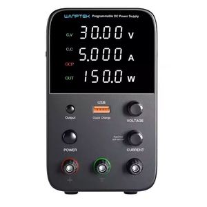 แหล่งจ่ายไฟฟ้ากระแสตรงแบบตั้งโปรแกรมได้ WANPTEK 30V 5A 150W พร้อมพอร์ต USB ชาร์จเร็ว - Product Image 2