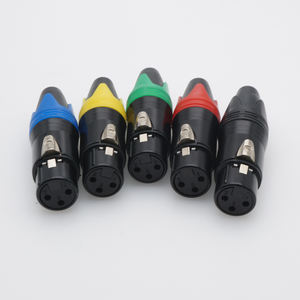 Cannon 3 pines XLR enchufe equilibrado MIC Cable adaptador hembra Jack micrófono conector de Audio negro amarillo Azul Rojo latón contacto - Product Image 4