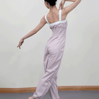 Combinaison de danse pour adulte, combinaison de sport en polyester rose pour l'entraînement