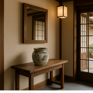 Vase en céramique moderne traditionnel japonais Satoshi Sato - Cadeau porte-bonheur pour les intérieurs d'entreprise et les halls d'hôtel - Product Image 3