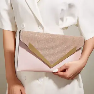 Borsa a tracolla con paillettes lucide rosa chiaro da donna con tracolla a catena borsa con pochette elegante borsa da sera