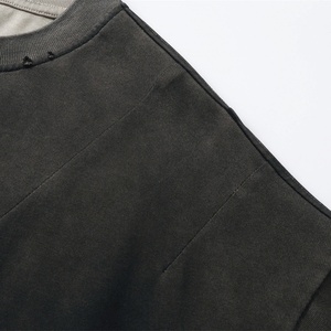 T-shirts pour hommes à manches courtes, 100% Coton 250 GSM, effet délavé vintage, coupe et couture oversize, délavé soleil, personnalisables OEM pour votre marque - Product Image 6