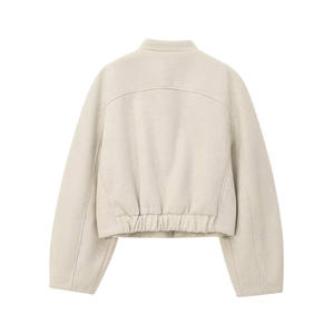 Женская одежда MYST & ZA, 2024 осенняя и зимняя новая модная простая короткая куртка с воротником-стойкой и длинными рукавами, 8741279 - Product Image 6