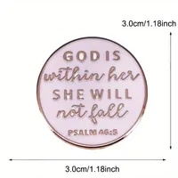 Broches et badges « Dieu est en elle, elle ne tombera pas » - Psaume 46:5, bijoux inspirés de la foi pour revers, sac à dos, accessoire de fête, en alliage