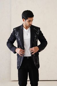 Tùy Chỉnh Hai Nút Đỉnh Ve Áo Blazer Áo Áo Khoác Thời Trang Mỏng Phù Hợp Với Nam Giới Của Sherwani Cho Đảng Đám Cưới Tuxedo May Thực hiện - Product Image 4