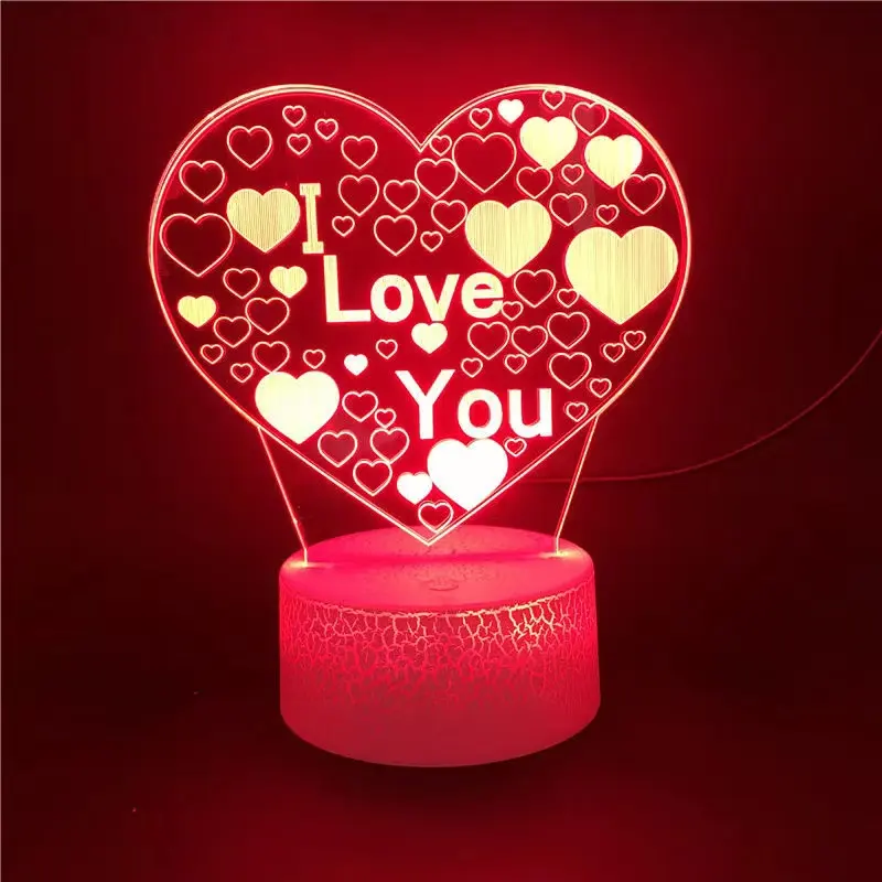 Romantic Night Light Love Heart Wedding Valentine's gift lamp