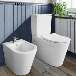 Set <span class=keywords><strong>WC</strong></span> ORTONBATH Vaso Ovale Filo Muro Rimless <span class=keywords><strong>con</strong></span> Cassetta Esterna Bidet a 3 Fori Modello Argentina - Product Image 5