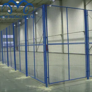 蓝色 1.8 米高栅栏隔墙板/网格仓库安全围栏