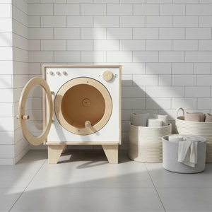 Ensemble de cuisine de simulation pour enfants, réfrigérateur, machine à laver, jouet en bois unisexe de style nordique, pour les enfants de 5 à 7 ans - Product Image 6