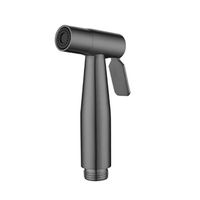 Ensemble de pulvérisateur de bidet gris anthracite avec vanne à double commande et tuyau flexible pour salle de bain et toilettes