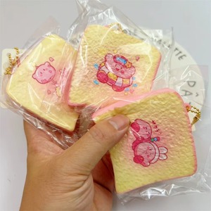 Jouet Squishy Kawaii Kirby en PU, 7 cm, rose, en forme de pain grillé, à rebond lent, super doux, anti-stress, cadeau pour enfants et adultes, pour pendentif, vente en gros - Product Image 3