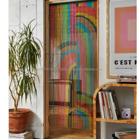 Paravent en plastique fait main, écologique, rideau de porte perlé artistique, design tropical, salon