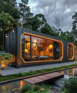 Bureau préfabriqué moderne avec cadre en acier Conteneur détachable <span class=keywords><strong>de</strong></span> luxe Maison Villa Resort Extérieur mobile Maison conteneur plat <span class=keywords><strong>de</strong></span> grand-mère - Product Image 3