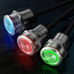 LANBOO sakelar tombol tekan logam 22mm, saklar IP68 tahan air menempel sementara 1 tanpa cincin kontak indikator LED <span class=keywords><strong>5</strong></span>-220V AC/DC - Product Image 5