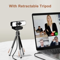 Kamera Web HD 4K dengan mikrofon, kamera Web Laptop komputer PC dengan lampu isi dapat diputar