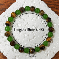 Bracelet de prospérité et de richesse en Aventurine verte et Œil de tigre, attirant la prospérité et le succès