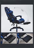Chaise de jeu ergonomique de style racing, réglable en hauteur, pivotante, pour ordinateur et bureau, avec appui-tête et coussin lombaire