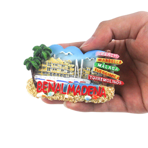 Aimant de réfrigérateur en résine personnalisé, souvenir de la <span class=keywords><strong>ville</strong></span> de Benalmadena, aimants de réfrigérateur promotionnels, souvenir touristique d'Alicante - Product Image 1