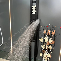 Colonne de douche cascade en cuivre murale de salle de bain populaire panneaux de douche ronds ensemble de douche de salle de bain