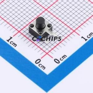 TSC08-CBW1FH5.0 Tactile Switch Through hole-3P,4.5x4.5mm Switch Single Pole Single Throw Round Button 2.5N Right Angle Insert - Product Image 1