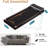 Tapis de course électrique compact pour usage domestique sous le bureau, avec télécommande et écran LED, idéal pour la marche, le jogging, la salle de sport et le bureau