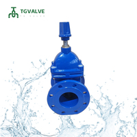 Vanne à boisseau en fonte ductile GGG50 DIN3352 F5 F4 PN16 DN100-DN500 à bride EPDM époxy bleu, vanne industrielle haute résistance