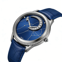 Jam Tangan Wanita Mewah Elegan dengan Dekorasi Kristal |   Casing Baja Tahan Karat |   Tersedia Label Pribadi OEM