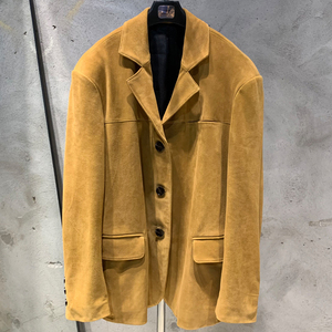 Giacca <span class=keywords><strong>Blazer</strong></span> Oversize per <span class=keywords><strong>Donna</strong></span>, Giacche di Lusso in Vera <span class=keywords><strong>Pelle</strong></span> di Pecora, Giacca in Vera <span class=keywords><strong>Pelle</strong></span> Scamosciata - Product Image 3