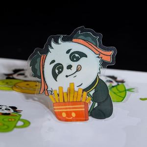 Autocollants en vinyle transparent imperméables avec logo de dessin animé personnalisé, impression de logo, autocollants adhésifs transparents en PVC pour enfants - Product Image 2