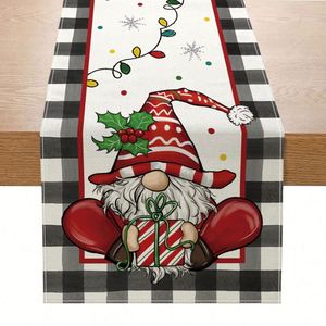 Merry Christmas <b>Table</b> <b>Runner</b> <b>Green</b> Xmas Plaid Check Winter Holiday Party Decoration Kitchen Dinning Home 72In Long Gift - Product Image 2