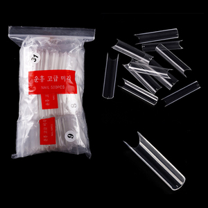 Media cubierta acrílica francesa, 500 unidades, <span class=keywords><strong>Xxl</strong></span> C, puntas curvas, recta, transparente, larga, cónica, cuadrada - Product Image 5