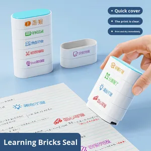 Timbres <span class=keywords><strong>Flash</strong></span> en Plastique DIY à Cinq Couches pour Enfants et Usage Bureau, avec Motifs de Blocs de Construction, de Carnets et de Calendriers, Faits Main - Product Image 3