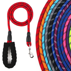 Đệm Mềm Xử Lý Bền Bện Vật Nuôi Chì Huấn Luyện Tùy Chỉnh Pet Dog Leash Dây Thừng Mạnh Mẽ Phản Quang Chó Dẫn