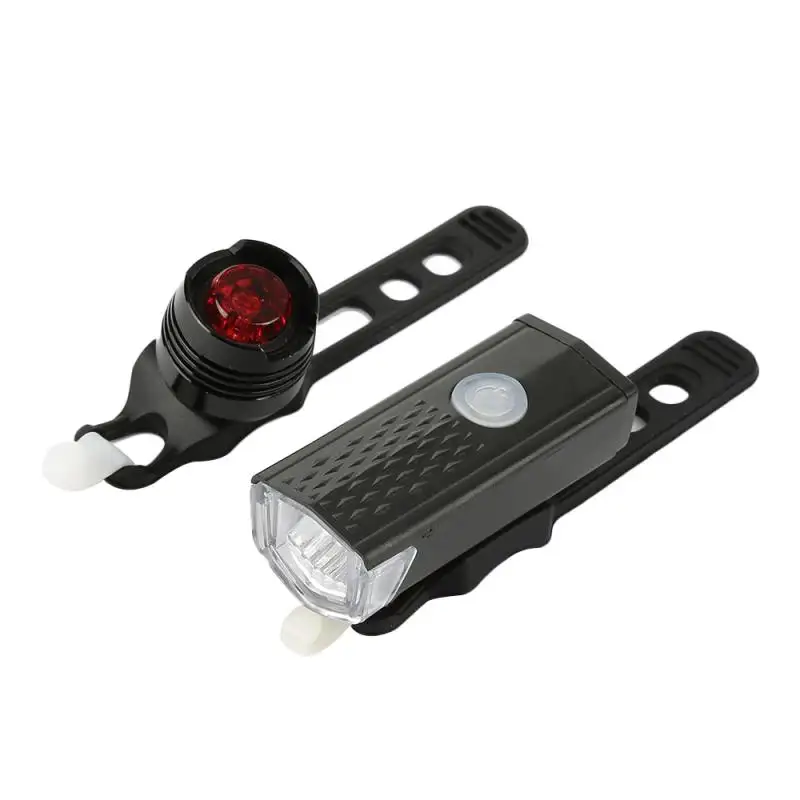 ชุดไฟจักรยาน USB โคมไฟขี่จักรยานกลางคืนชาร์จ USB ชุดไฟหน้า LED กันน้ำไฟหน้า