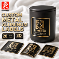 Étiquette autocollante en aluminium doré 3D personnalisée, gaufrée, imperméable pour emballage de pots en céramique, bouteilles en verre, boîtes de conserve, OEM