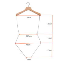Cintres en bois de hêtre personnalisés de haute qualité avec logo, en forme de corps entier, pour maillots de bain et bikinis, pour présentation