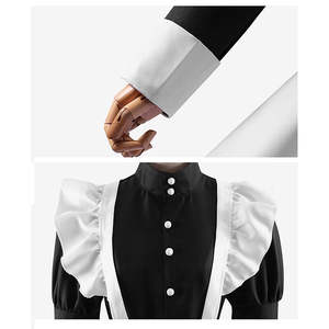 Vente chaude noir et blanc couleur assortie pour les servantes des femmes uniformes de travail Banquet performances et vêtements - Product Image 5