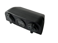 Pengisi Daya USB Ganda 3 in 1 Model Tempel di Permukaan + Soket Rokok 12V + Voltmeter untuk Ponsel, Tablet, dan Pad